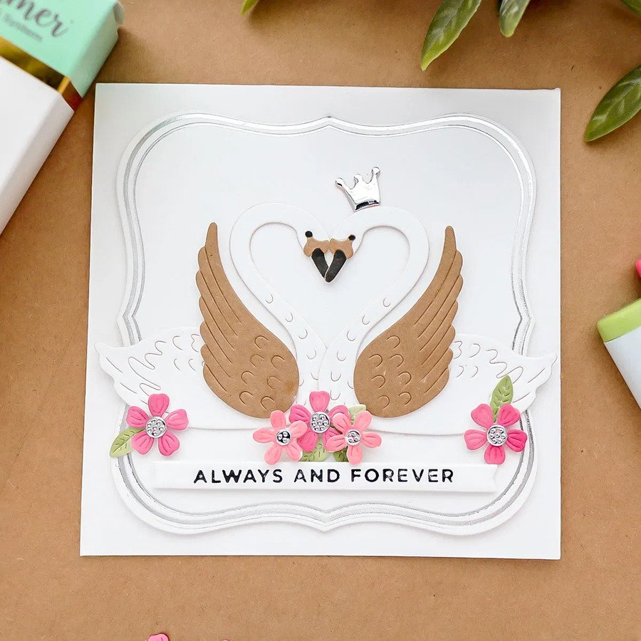 Spellbinders - HEART SWANS - vyřezávací šablony