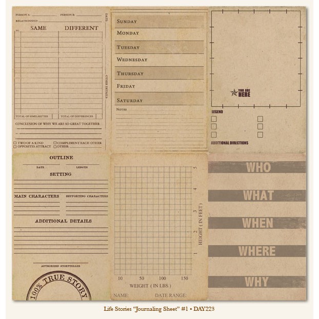 *** My Mind´s Eye - LIFE STORIES "Journaling Sheet # 1" - scrapbook