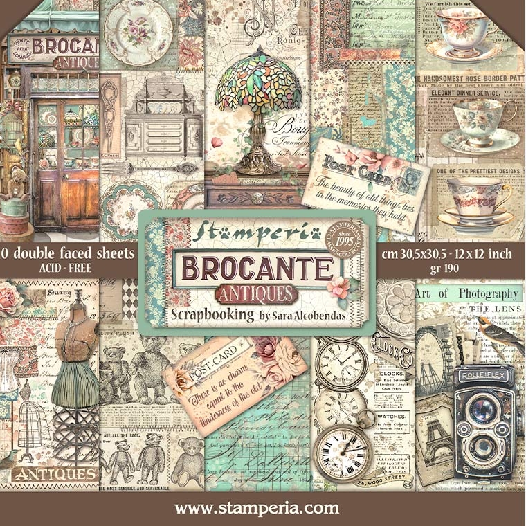 Stamperia - BROCANTE ANTIQUES 12x12 - scrapbookové papíry