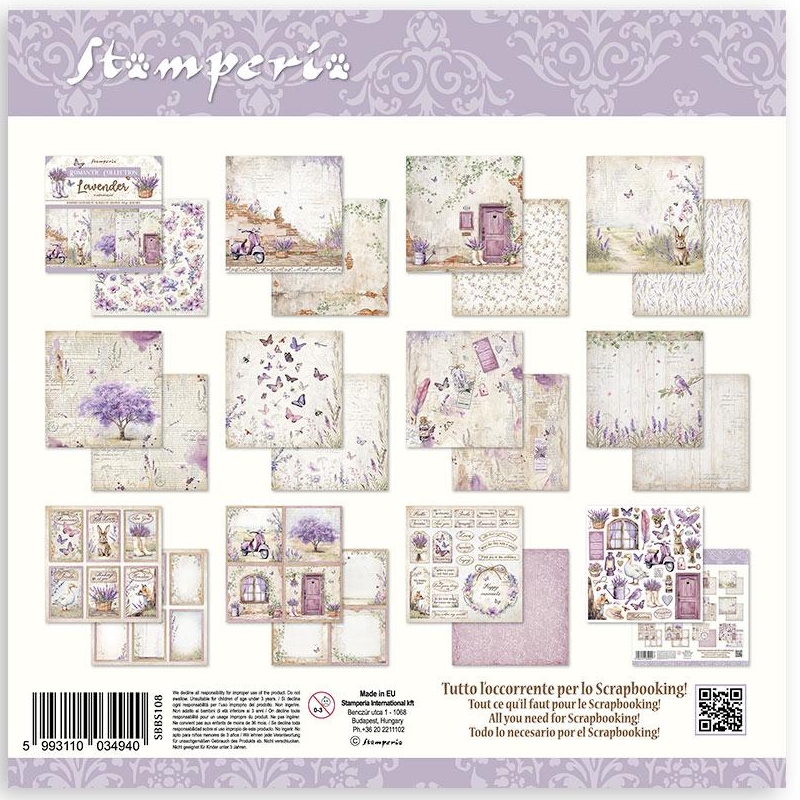 Stamperia - LAVENDER 8x8 - scrapbookové papíry