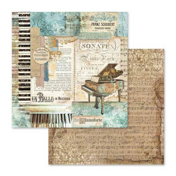 Stamperia - MUSIC 8x8 - scrapbookové papíry (10 ks)