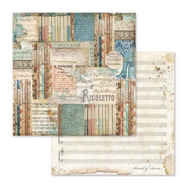 Stamperia - MUSIC 8x8 - scrapbookové papíry (10 ks)