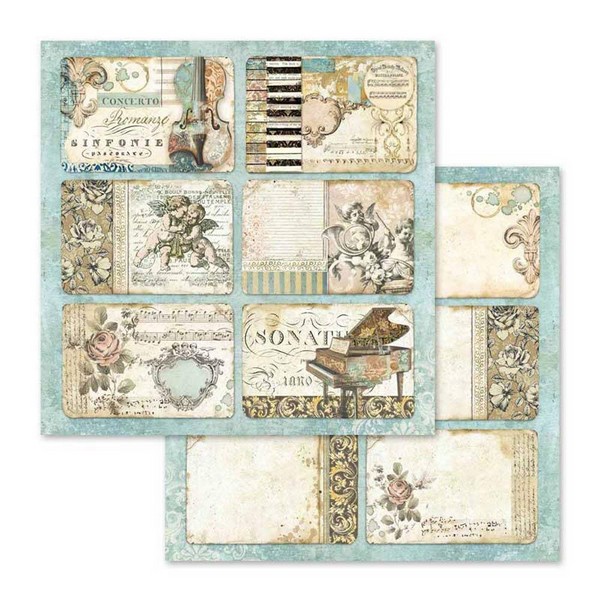 Stamperia - MUSIC 8x8 - scrapbookové papíry (10 ks)