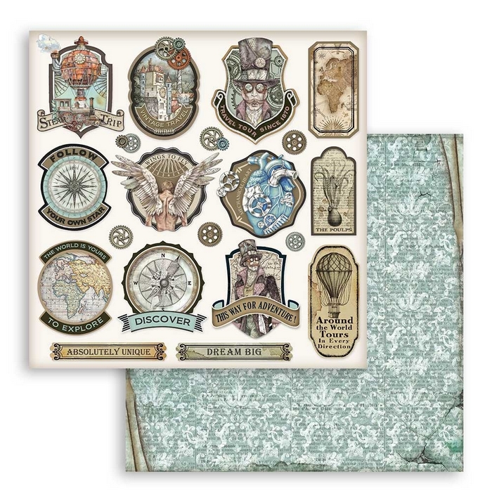 Stamperia - SIR VAGABOND 8x8 - scrapbookové papíry