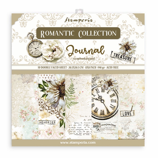 Stamperia - ROMANTIC / JOURNAL 8x8 - scrapbookové papíry