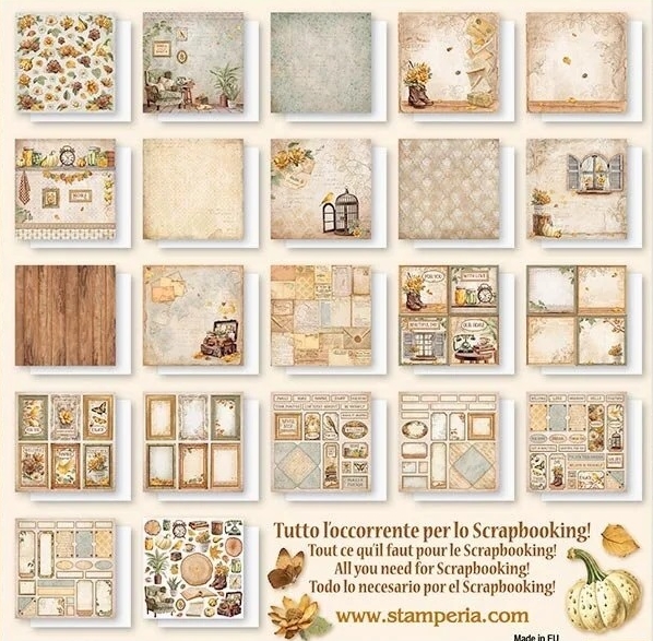 Stamperia - GOLDEN HARMONY MAXI PAD 8x8 - scrapbookové papíry