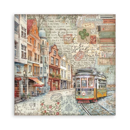 Stamperia - ART OF TRAVELLING MAXI PAD 8x8 - scrapbookové papíry