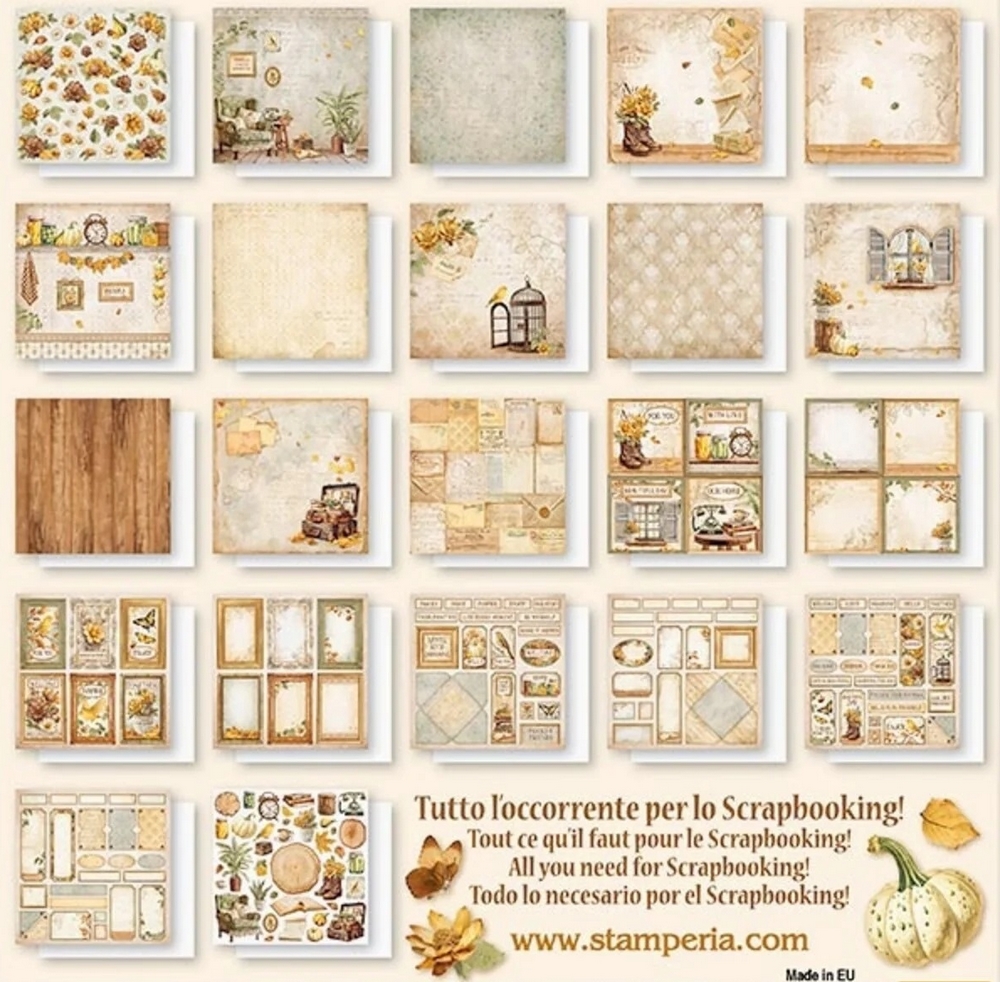 Stamperia - GOLDEN HARMONY MAXI PAD 12x12 - scrapbookové papíry