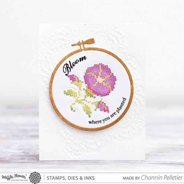 *** Waffle Flower - STITCHED MORNING GLORIES - silikonová razítka