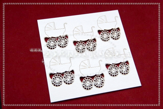 Scrapiniec (2076B) - BABY / RETRO PRAM - kartonové výřezy