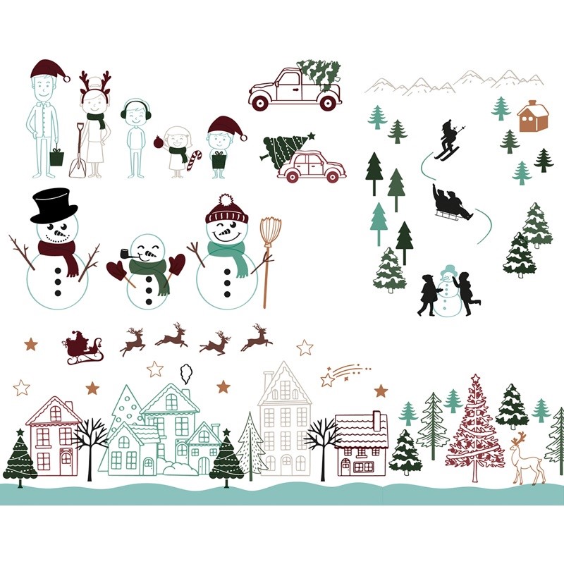 *** Aladine - CUTIE STAMPS / VÁNOČNÍ NÁLADA - gumová razítka