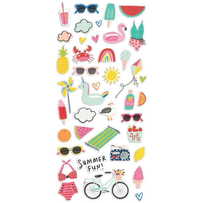 Simple Stories - SUNKISSED Puffy Stickers - 3D samolepky (2. jakost)