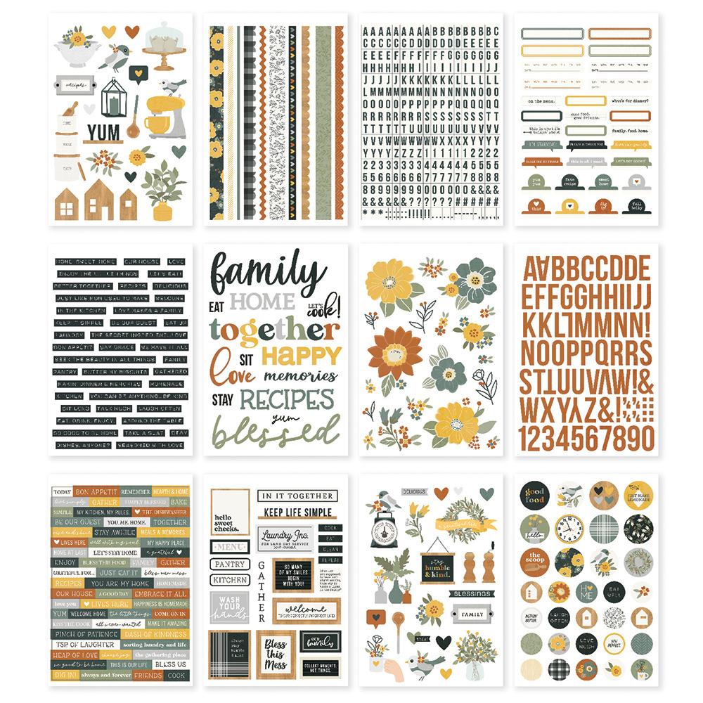 Simple Stories - HEARTH & HOME Sticker Book - diářové samolepky