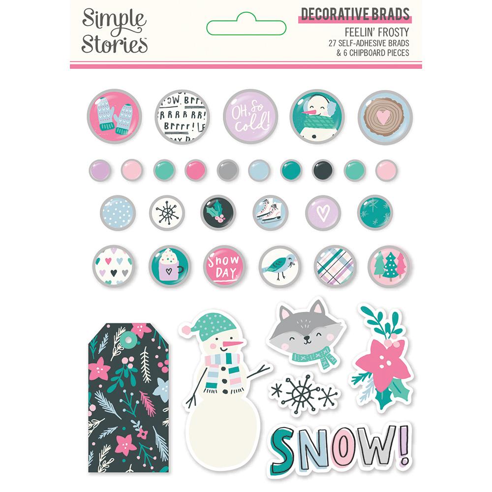 *** Simple Stories - FEELIN´ FROSTY Decorative Brads - ozdobné svorky