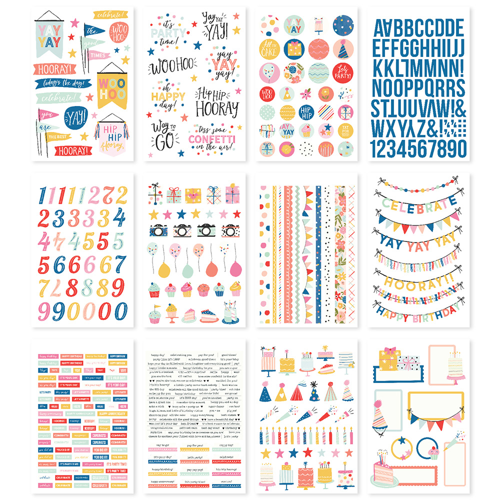 Simple Stories - CELEBRATE! Sticker Book - diářové samolepky