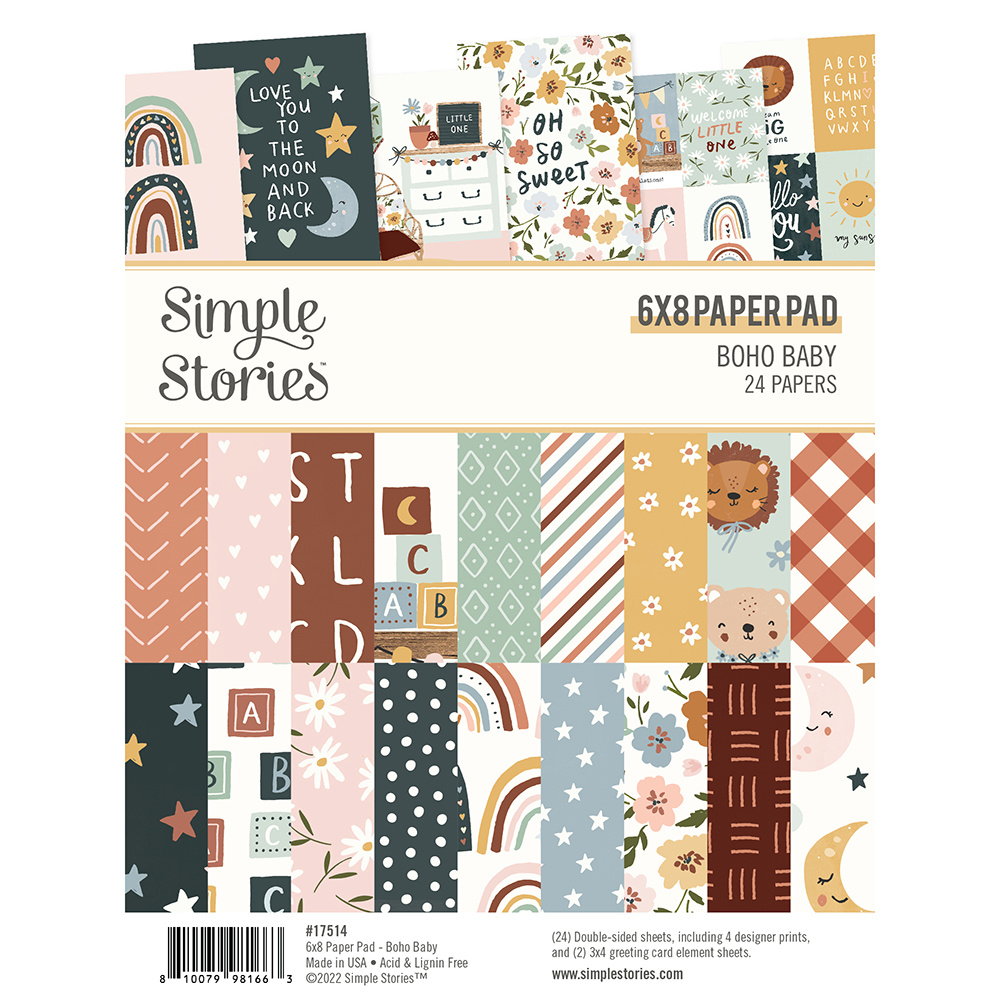 Simple Stories - BOHO BABY 6x8 Paper Pad - scrapbookové čtvrtky