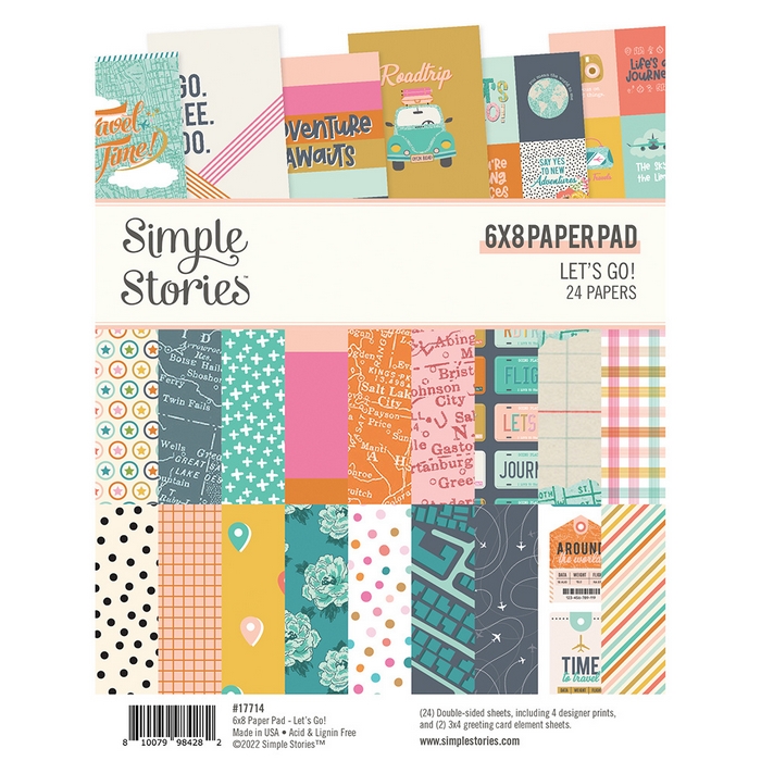 *** Simple Stories - LET´S GO! 6x8 Paper Pad - scrapbookové čtvrtky