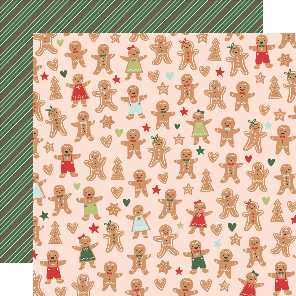 Simple Stories - BAKING SPIRITS BRIGHT / Gingerbread Kisses - scrapbooková čtvrtka