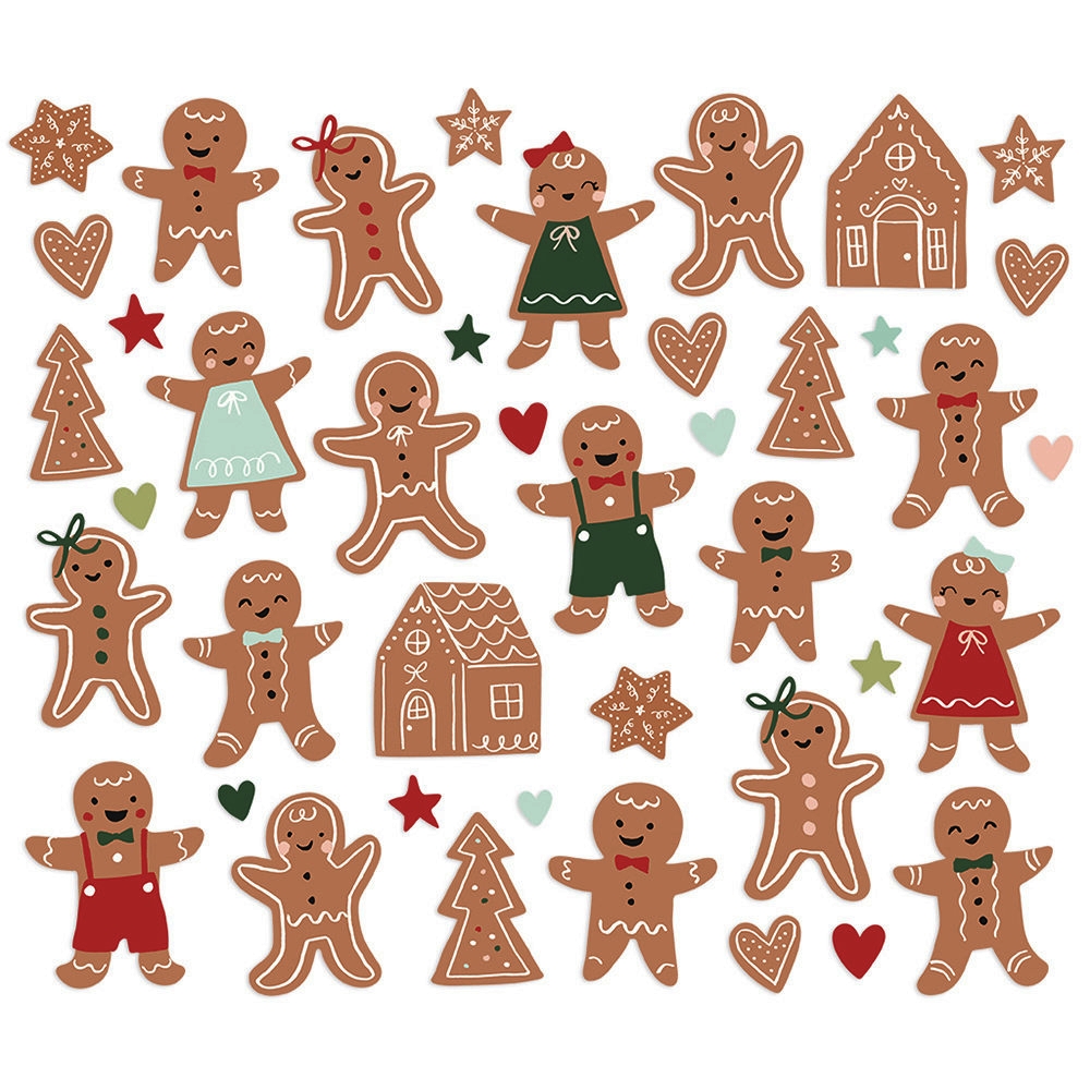 *** Simple Stories - BAKING SPIRITS BRIGHT Gingerbread Bits & Pieces - papírové výřezy