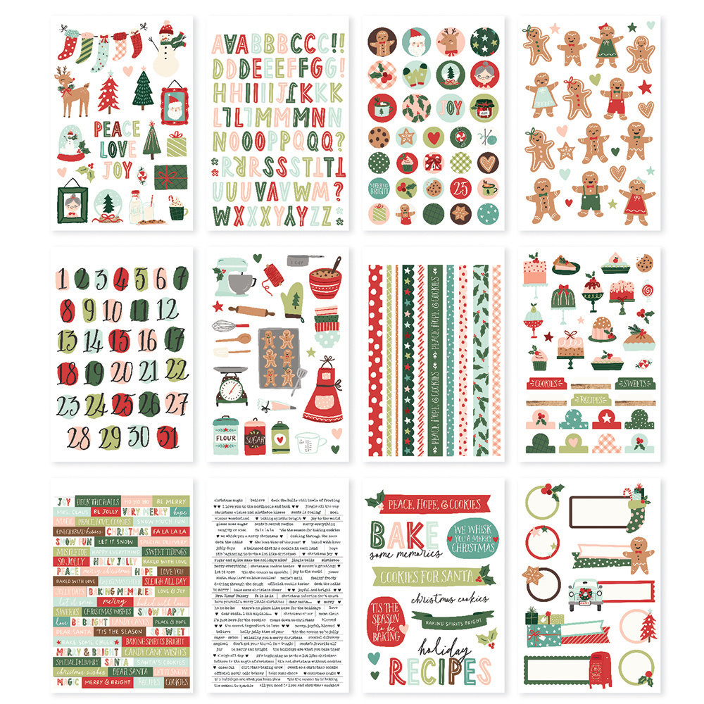 Simple Stories - BAKING SPIRITS BRIGHT Sticker Book - diářové samolepky