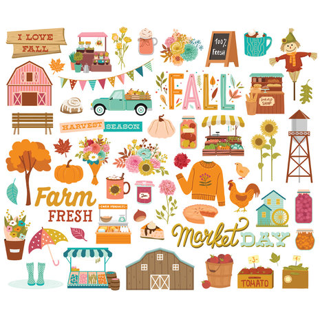 Simple Stories - HARVEST MARKET Bits & Pieces - papírové výřezy