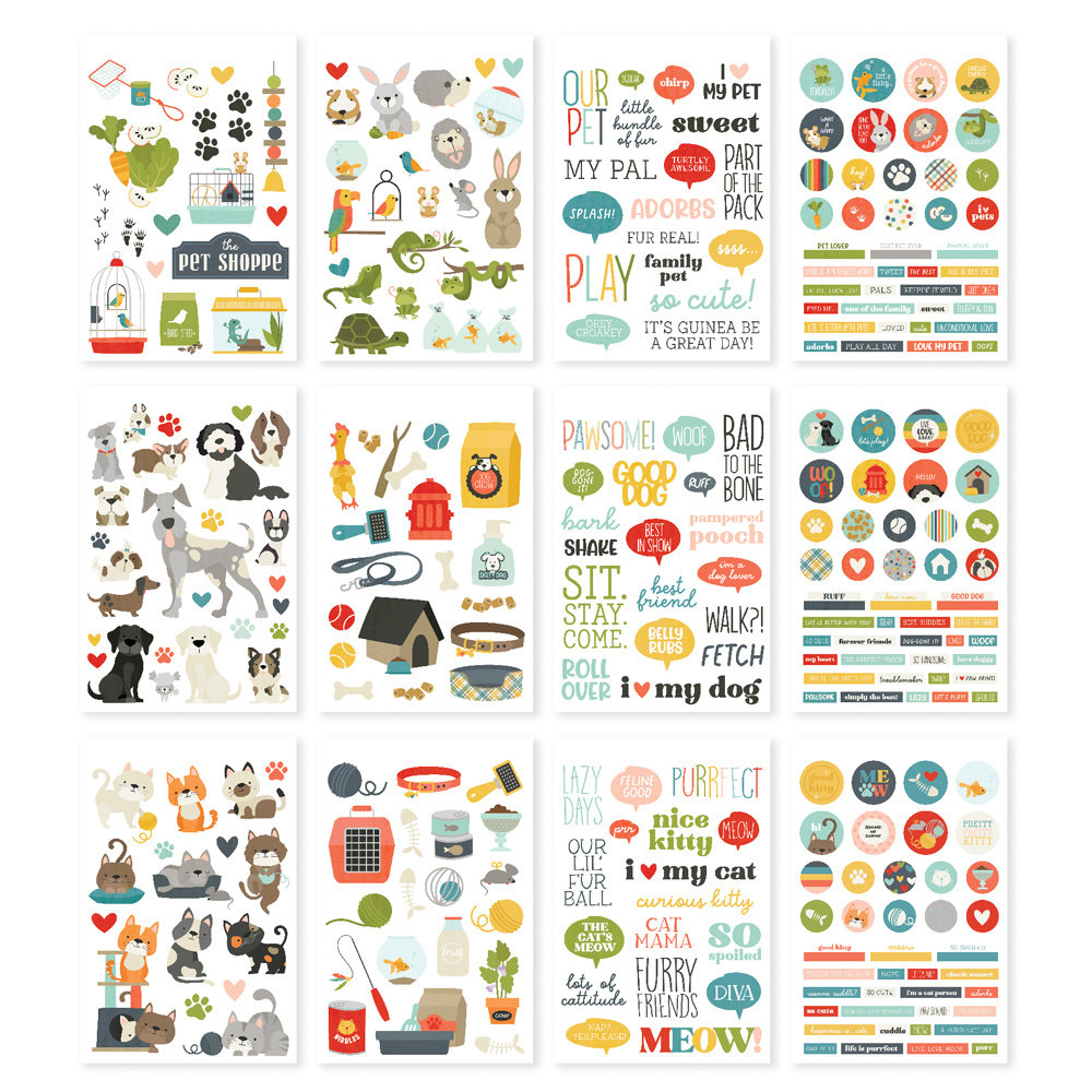 Simple Stories - PET SHOPPE Sticker Book - diářové samolepky