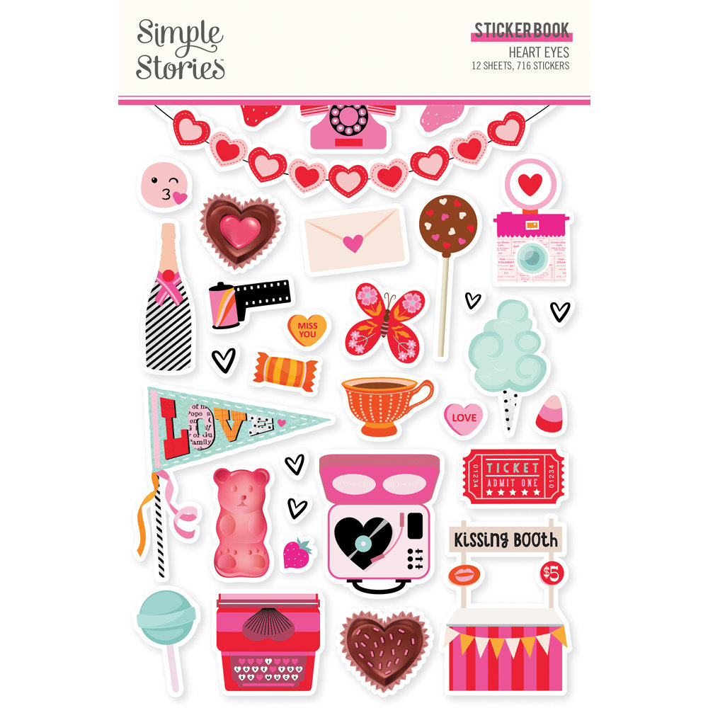 Simple Stories - HEART EYES Sticker Book - diářové samolepky