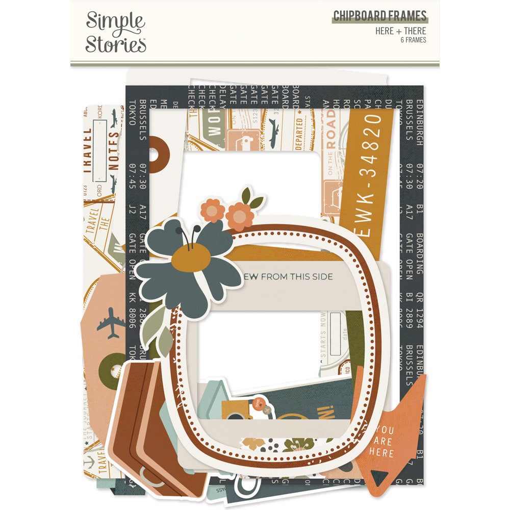 Simple Stories - HERE + THERE Chipboard Frames - kartonové rámečky