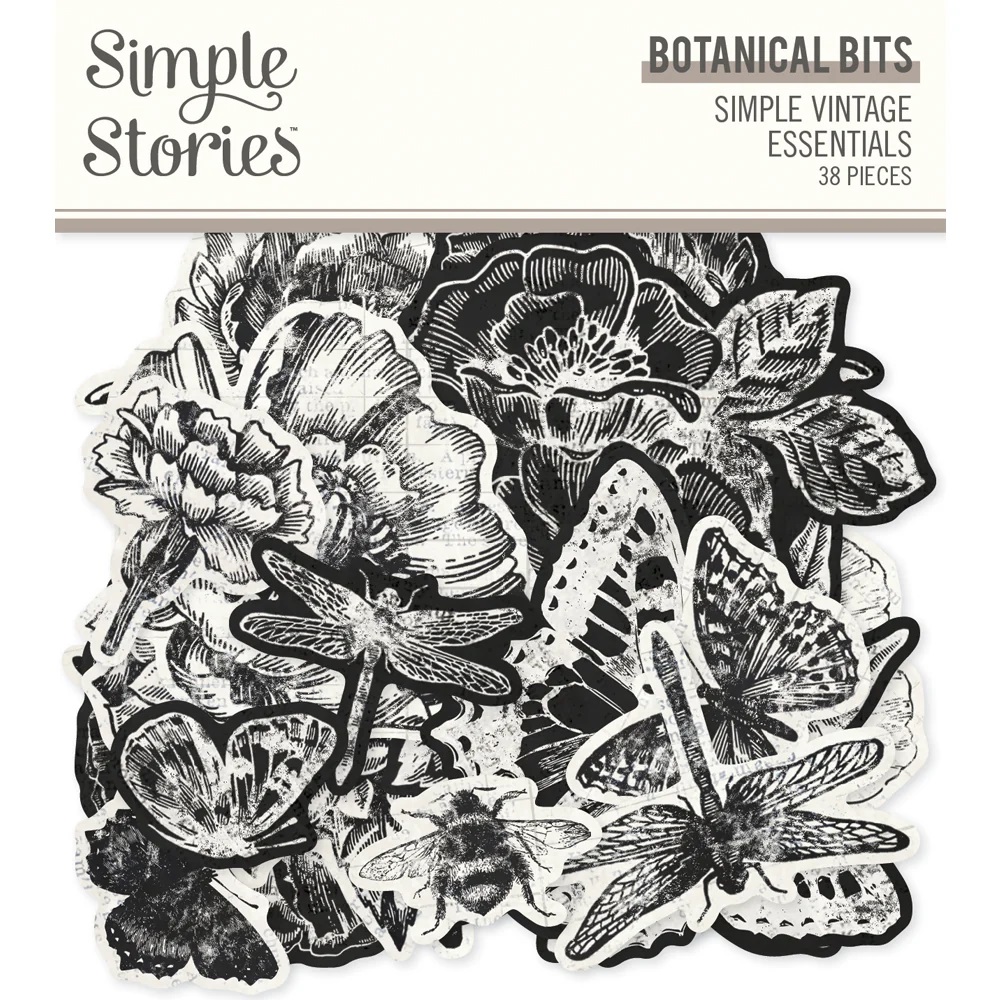 Simple Stories - SIMPLE VINTAGE ESSENTIALS / BOTANICAL Bits & Pieces - papírové výřezy