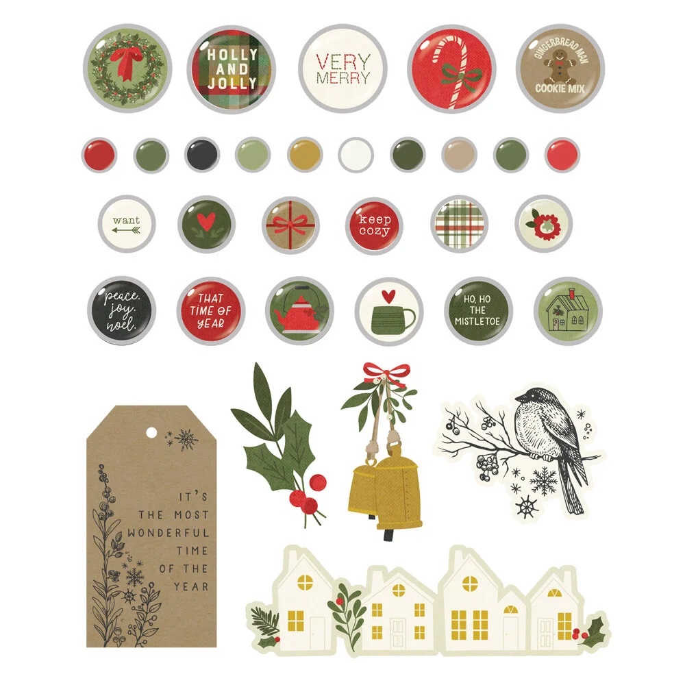 Simple Stories - THE HOLIDAY LIFE Decorative Brads - ozdobné svorky
