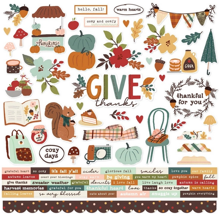 Simple Stories - CIDER & DONUTS Combo Stickers - samolepky
