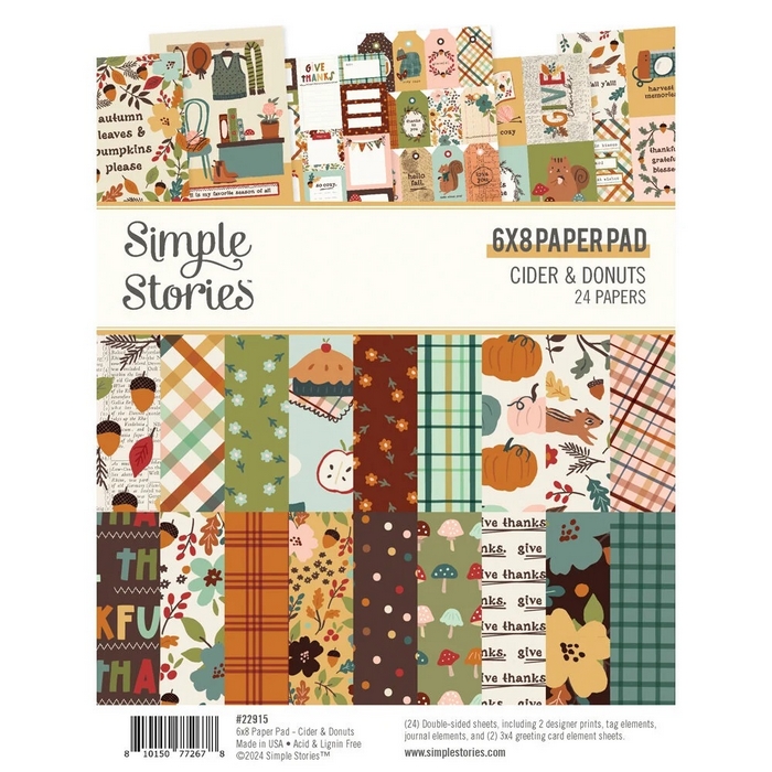 Simple Stories - CIDER & DONUTS 6x8 Paper Pad - scrapbookové čtvrtky