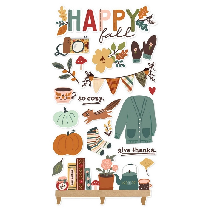 Simple Stories - CIDER & DONUTS Chipboards - kartonové samolepky