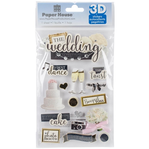 Paper House - WEDDING RECEPTION Layered Stickers - 3D samolepky