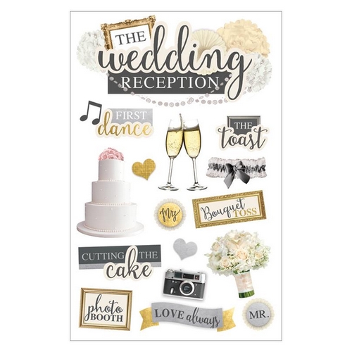 Paper House - WEDDING RECEPTION Layered Stickers - 3D samolepky