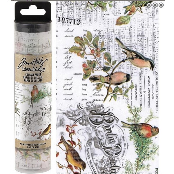 Tim Holtz - COLLAGE PAPER / AVIARY - hedvábný papír