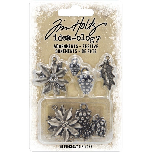Tim Holtz - IDEA-OLOGY / FESTIVE ADORNMENTS - kovové ozdoby