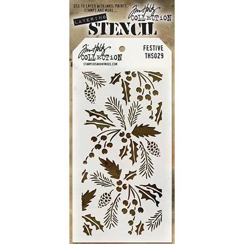 Tim Holtz - FESTIVE - šablona / maska