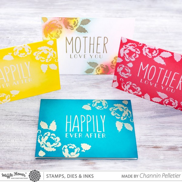 *** Waffle Flower - STITCHED ROSES - razítka a šablony