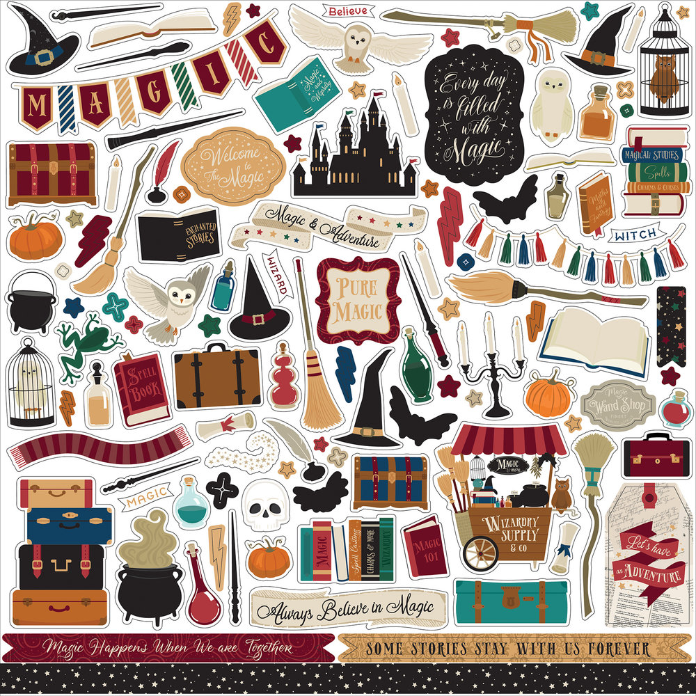 Echo Park - WITCHES & WIZARDS 2 Element Stickers - samolepky