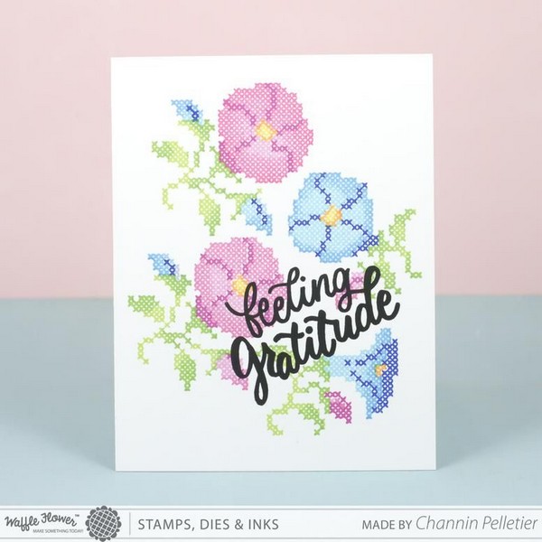 *** Waffle Flower - STITCHED MORNING GLORIES - razítka a šablony