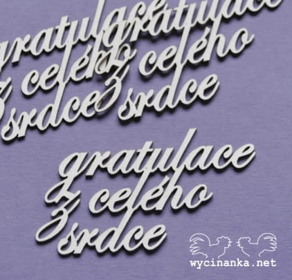 Wycinanka (657) - NÁPISY / GRATULACE Z CELÉHO SRDCE - kartonové výřezy