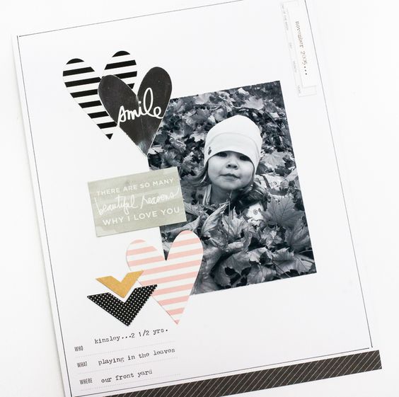 Heidi Swapp - STORYLINE 8.5x11 / BLACK STRIPE - scrapbookové album