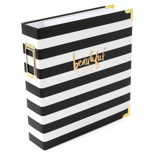 Heidi Swapp - STORYLINE 8.5x11 / BLACK STRIPE - scrapbookové album