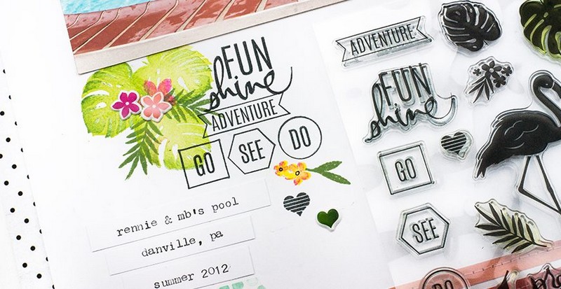 Heidi Swapp - PINEAPPLE CRUSH / WORDS & ICONS - silikonová razítka