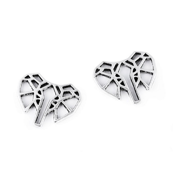 Kovová ozdoba (330616) - ORIGAMI / SLON (5 ks) / platina