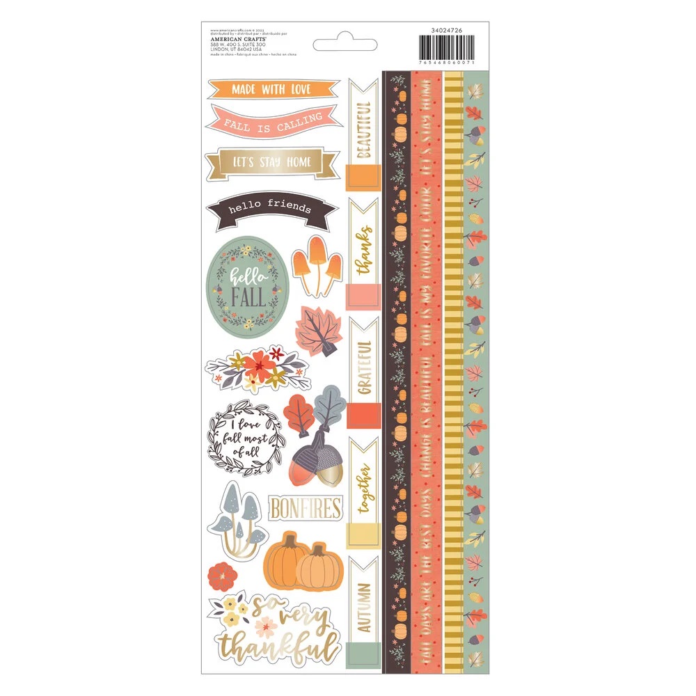 *** American Crafts - FARMSTEAD HARVEST Icon Stickers - samolepky