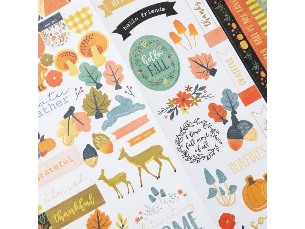 *** American Crafts - FARMSTEAD HARVEST Icon Stickers - samolepky