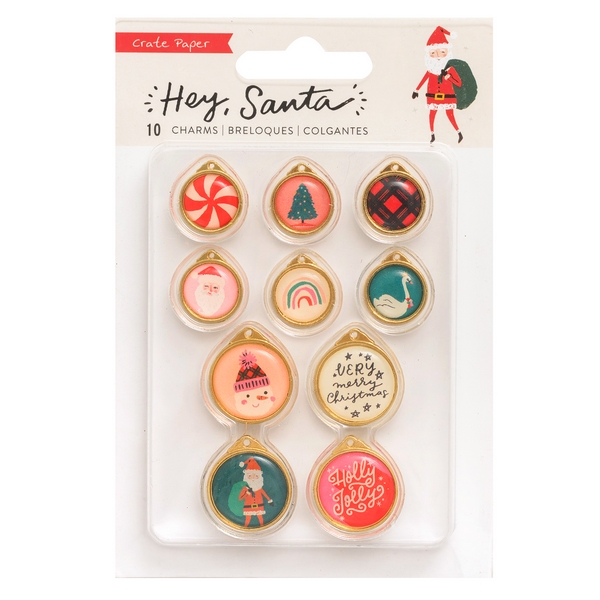 *** Crate Paper - HEY, SANTA Metal Charms - kovové přívěsky
