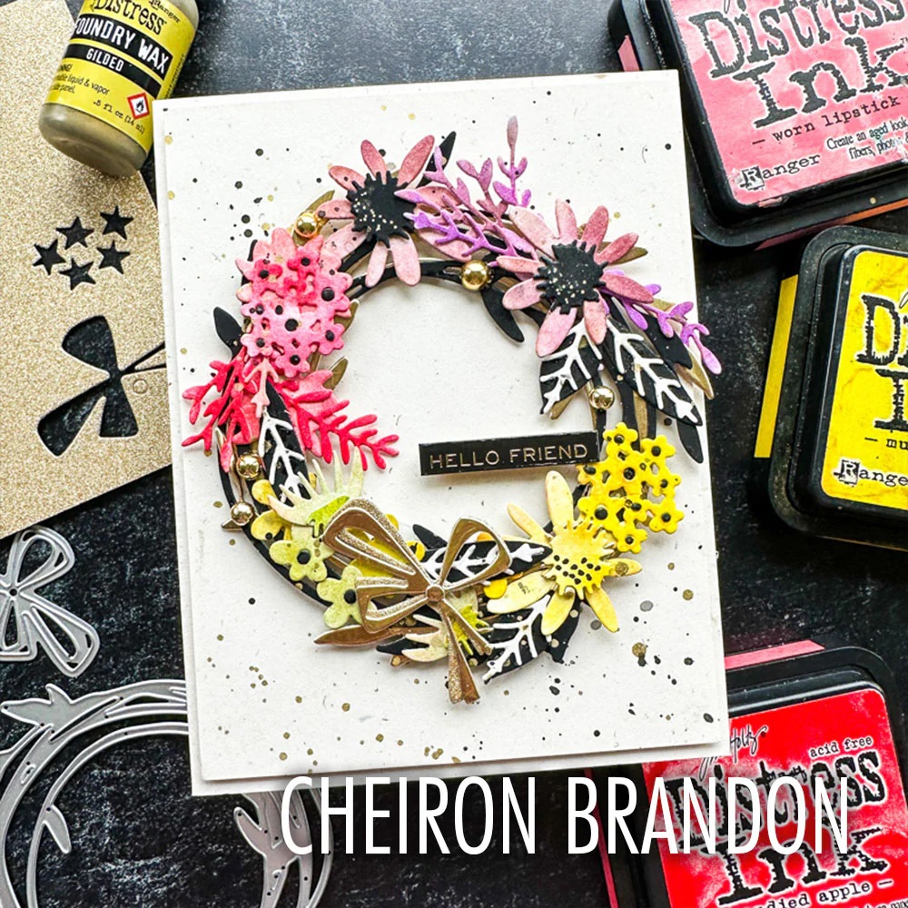 Sizzix - VAULT FUNKY FLORAL WREATH - vyřezávací šablony